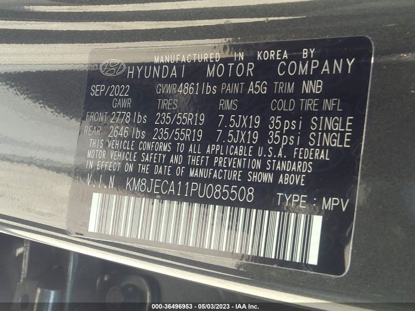 2023 HYUNDAI TUCSON HYBRID LIMITED - KM8JECA11PU085508