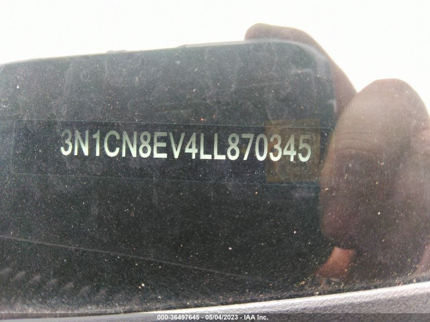 2020 NISSAN VERSA SV - 3N1CN8EV4LL870345