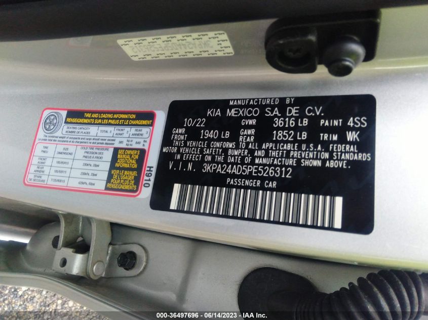 2023 KIA RIO S - 3KPA24AD5PE526312
