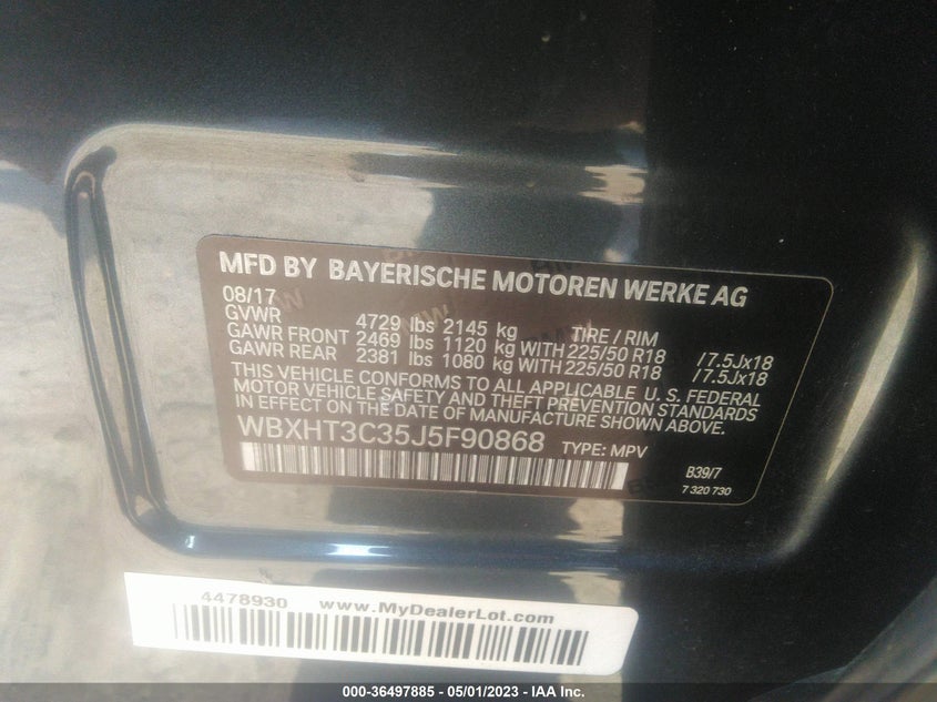 VIN WBXHT3C35J5F90868 2018 BMW X1 XDRIVE28I