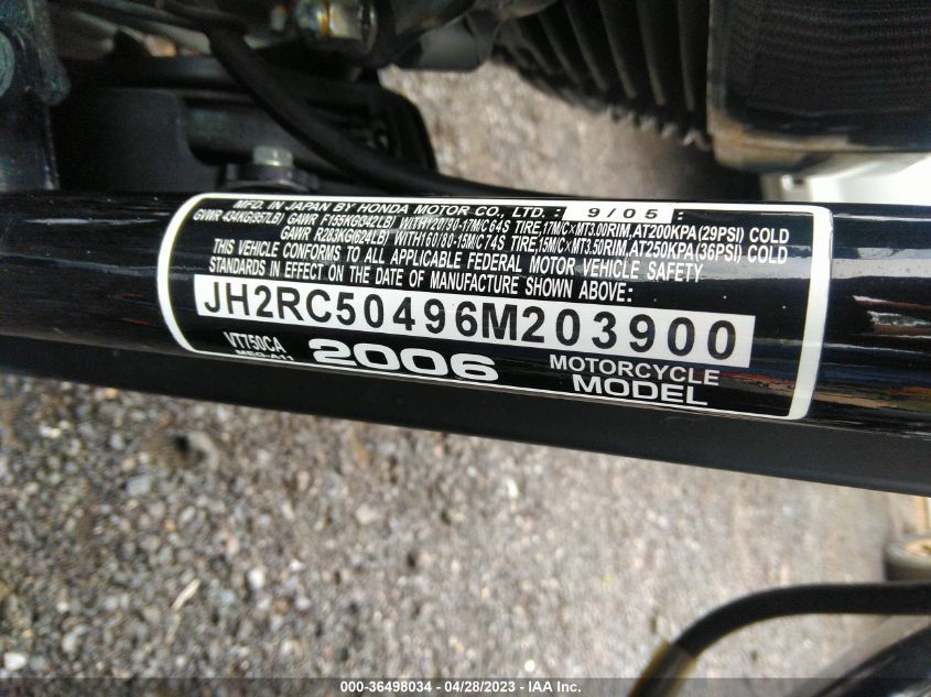 2006 HONDA VT750 CA JH2RC50496M203900