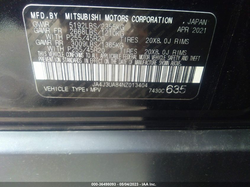 2022 MITSUBISHI OUTLANDER SE - JA4J3UA84NZ013404