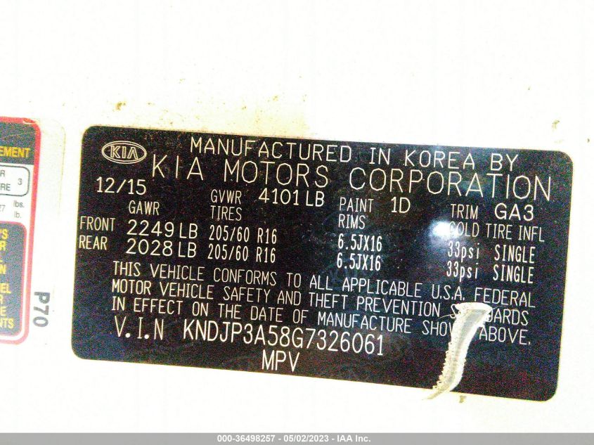 2016 KIA SOUL + - KNDJP3A58G7326061