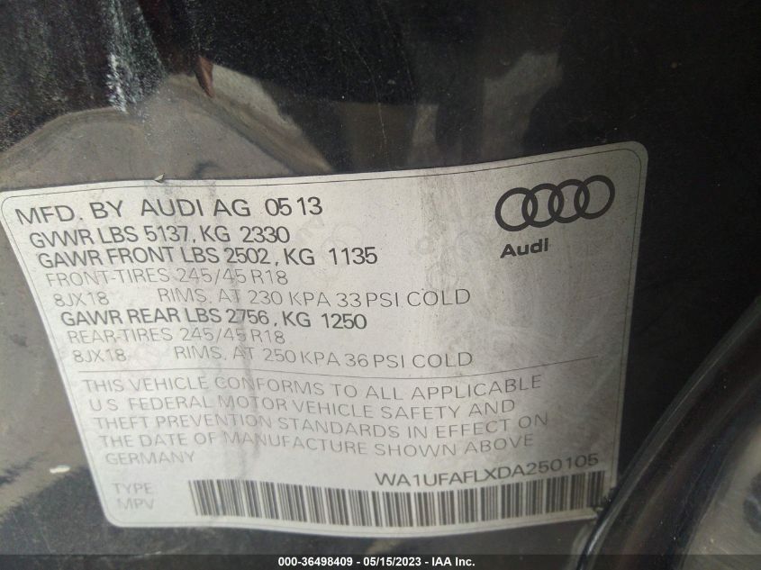 2013 AUDI ALLROAD PREMIUM PLUS - WA1UFAFLXDA250105