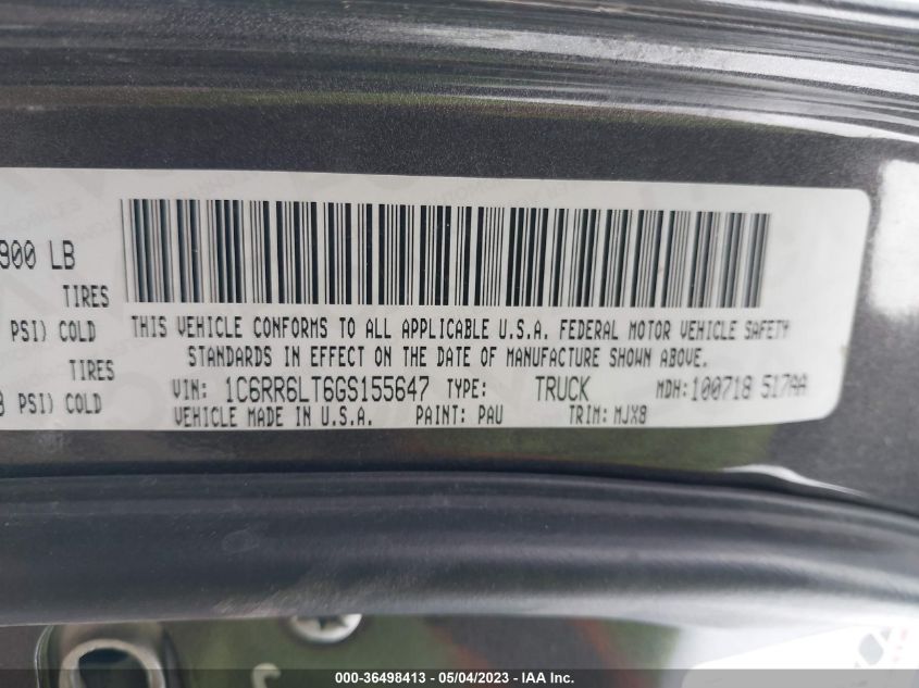 2016 RAM 1500 LONE STAR - 1C6RR6LT6GS155647