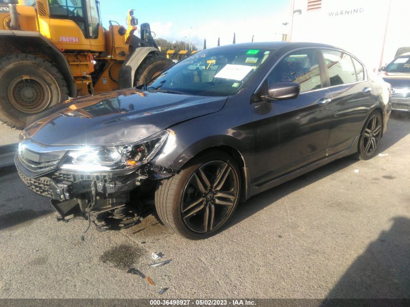 2016 HONDA ACCORD SEDAN SPORT - 1HGCR2F52GA074091