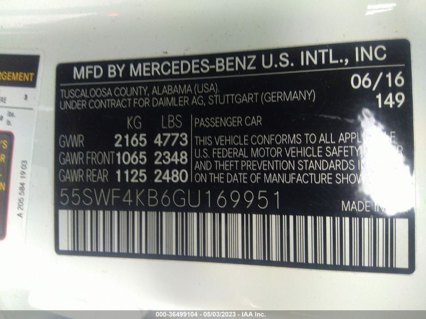 2016 MERCEDES-BENZ C-CLASS C 300 - 55SWF4KB6GU169951