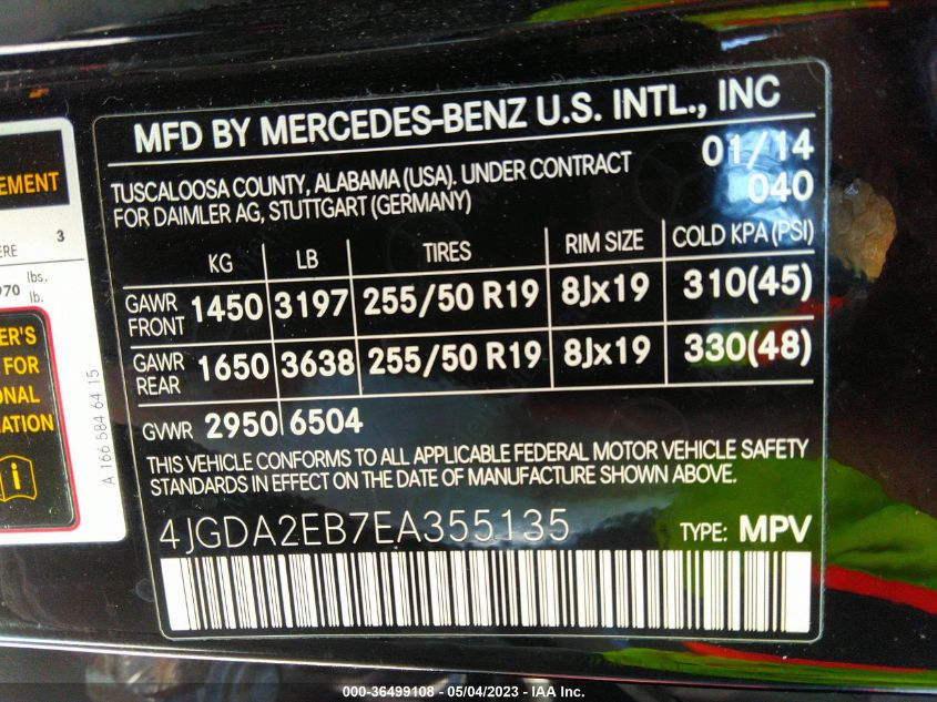 2014 MERCEDES-BENZ M-CLASS ML 350 BLUETEC - 4JGDA2EB7EA355135