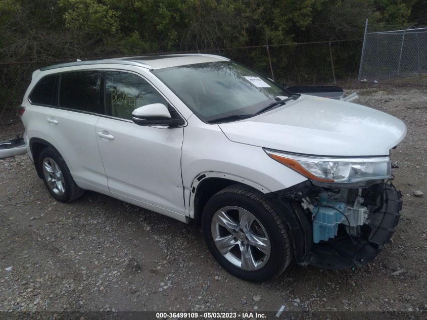 2014 TOYOTA HIGHLANDER LIMITED - 5TDDKRFH8ES039596