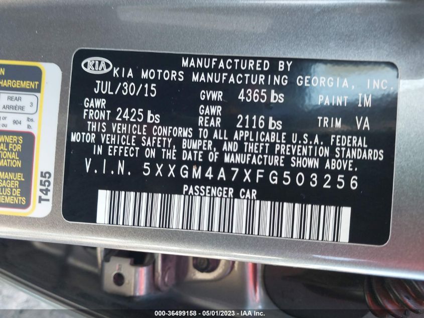 2015 KIA OPTIMA LX - 5XXGM4A7XFG503256