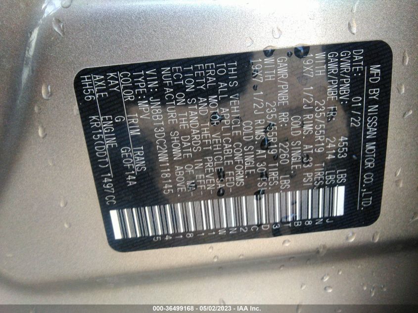 2022 NISSAN ROGUE PLATINUM - JN8BT3DC2NW118145