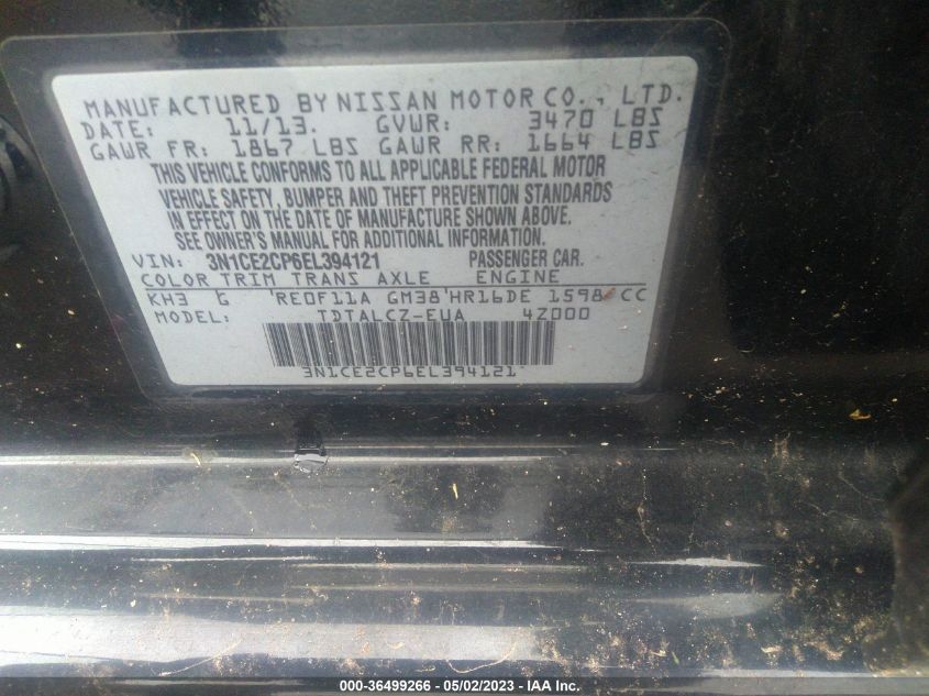 2014 NISSAN VERSA NOTE S PLUS - 3N1CE2CP6EL394121