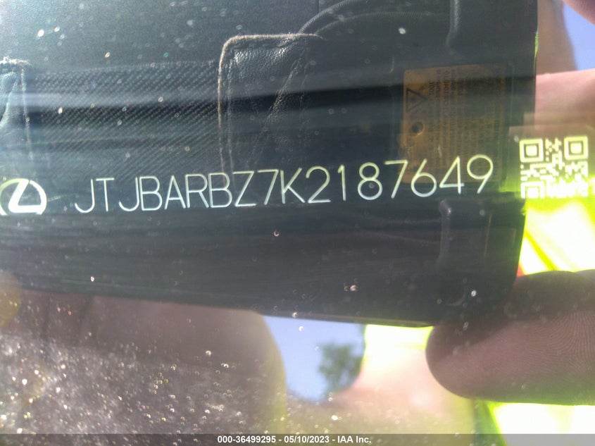 VIN JTJBARBZ7K2187649 2019 LEXUS NX NX 300
