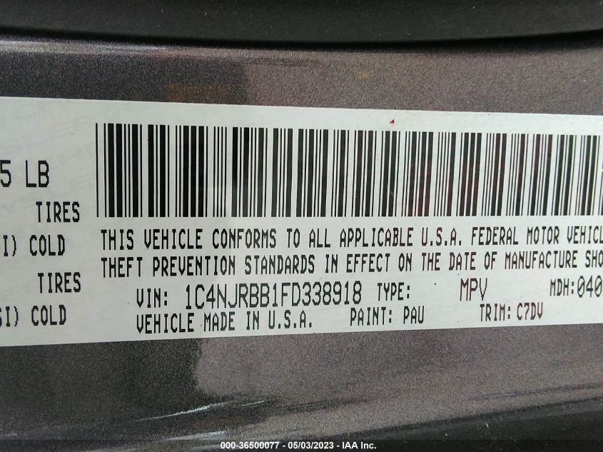 2015 JEEP PATRIOT SPORT - 1C4NJRBB1FD338918
