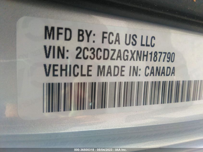 2022 DODGE CHALLENGER SXT - 2C3CDZAGXNH187790