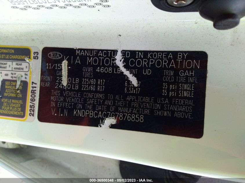 2016 KIA SPORTAGE LX - KNDPBCAC7G7876858