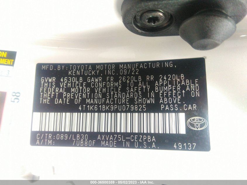 2023 TOYOTA CAMRY XSE - 4T1K61BK9PU079825