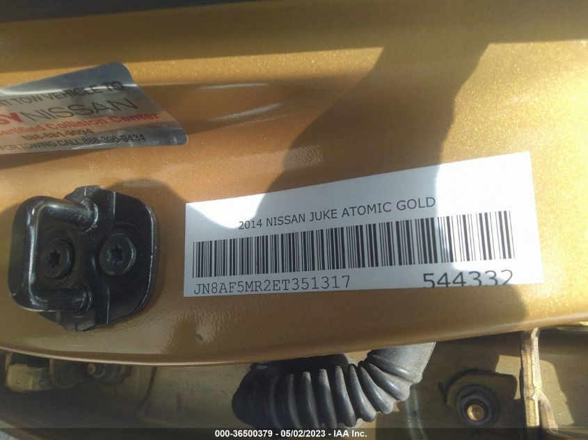 2014 NISSAN JUKE S - JN8AF5MR2ET351317