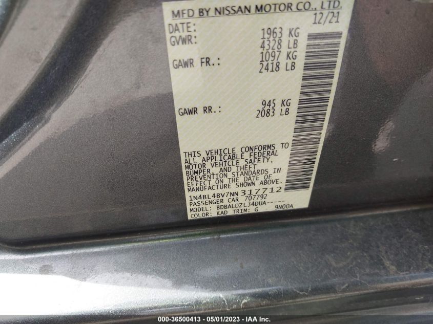 2022 NISSAN ALTIMA 2.5 S - 1N4BL4BV7NN317712
