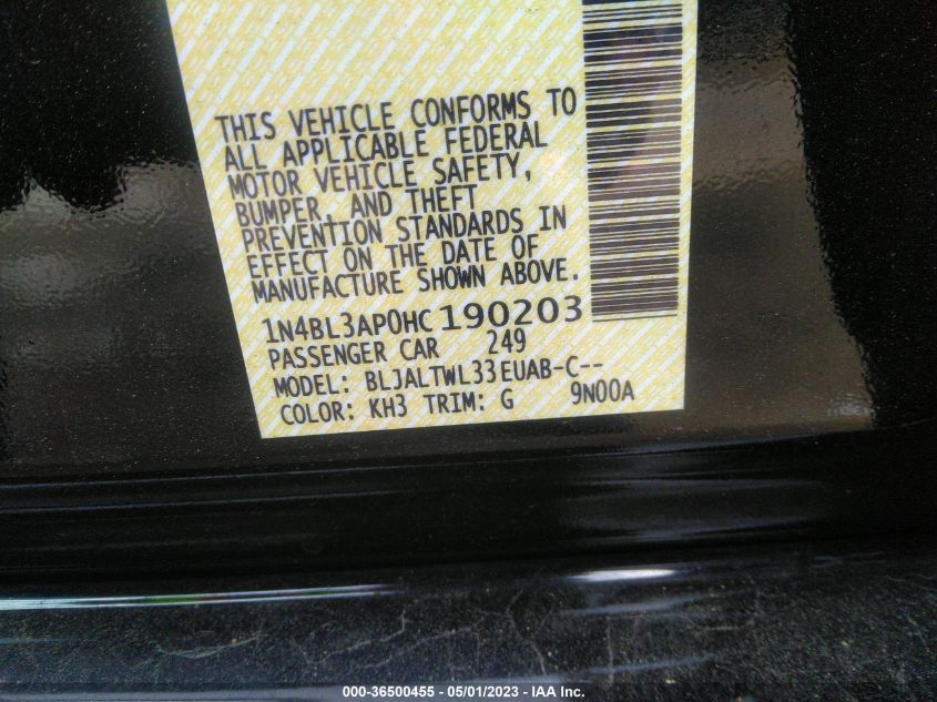 2017 NISSAN ALTIMA 3.5 SL - 1N4BL3AP0HC190203