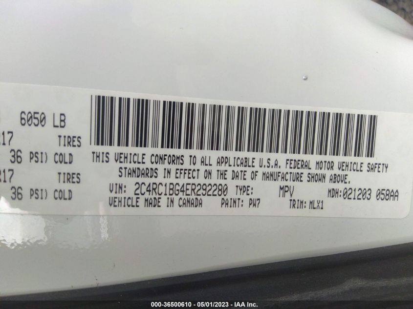 2014 CHRYSLER TOWN & COUNTRY TOURING - 2C4RC1BG4ER292280