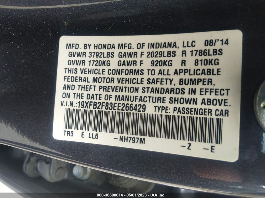 2014 HONDA CIVIC SEDAN EX - 19XFB2F83EE266429
