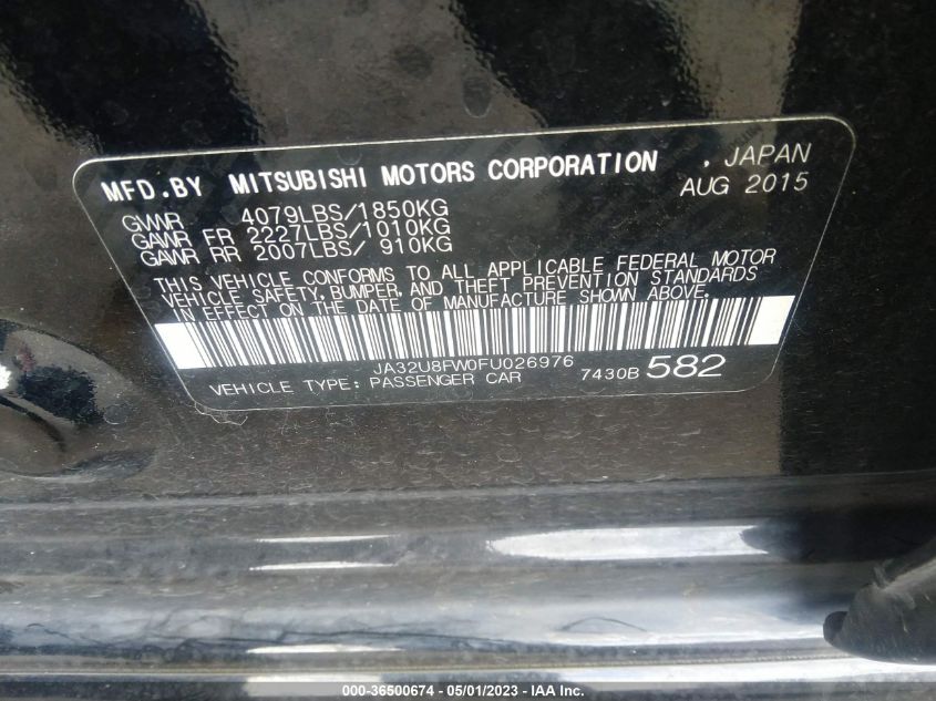 2015 MITSUBISHI LANCER GT - JA32U8FW0FU026976