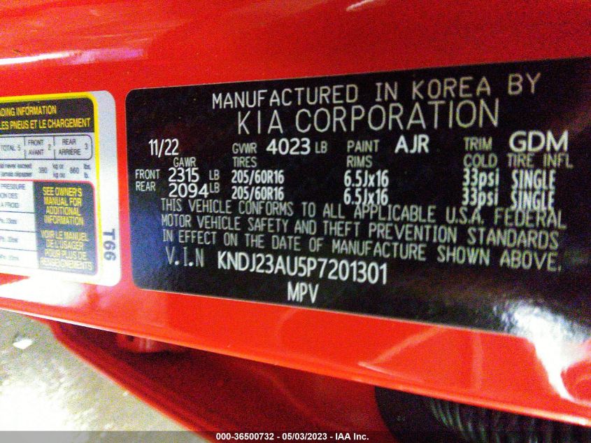 2023 KIA SOUL LX - KNDJ23AU5P7201301