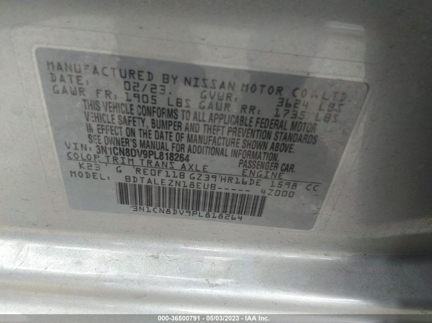 2023 NISSAN VERSA S - 3N1CN8DV9PL818264