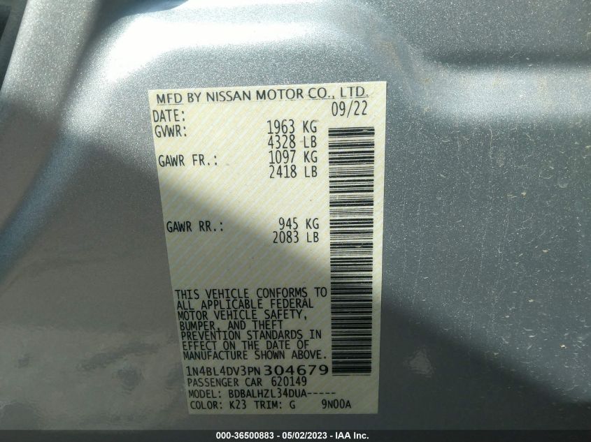 2023 NISSAN ALTIMA 2.5 SV - 1N4BL4DV3PN304679