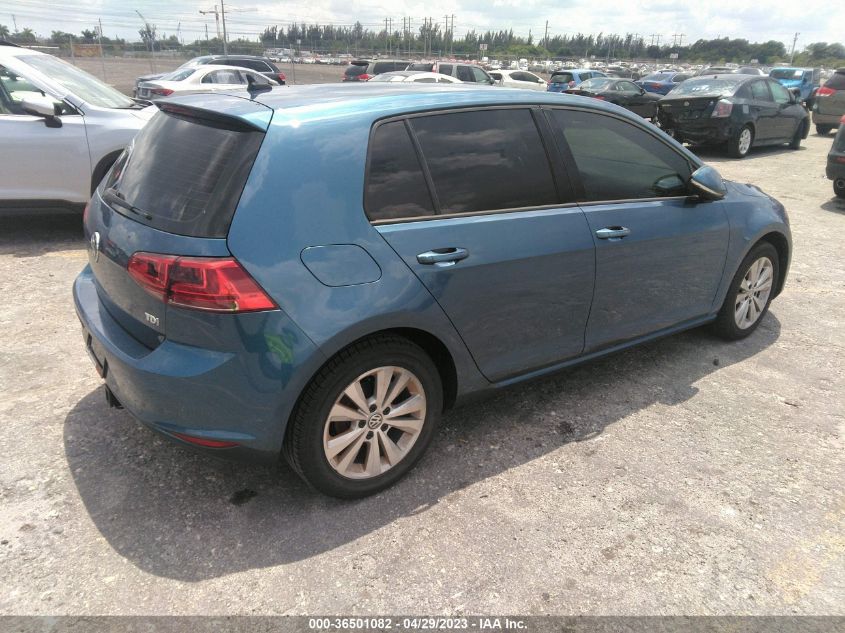 2015 VOLKSWAGEN GOLF TDI S - 3VW2A7AUXFM084475