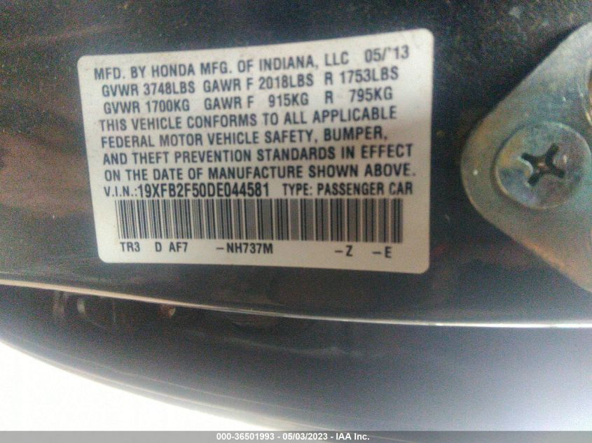 2013 HONDA CIVIC SDN LX - 19XFB2F50DE044581