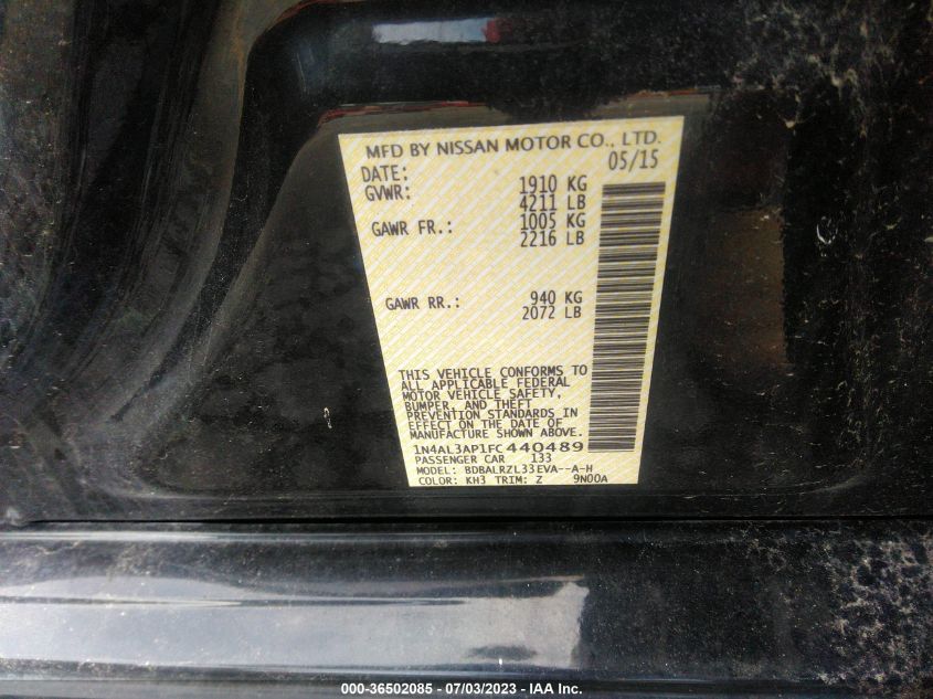 2015 NISSAN ALTIMA 2.5 SL - 1N4AL3AP1FC440489