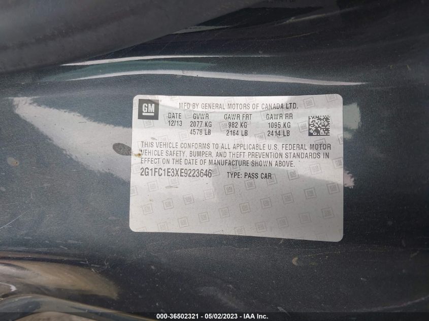 2014 CHEVROLET CAMARO LT - 2G1FC1E3XE9223646