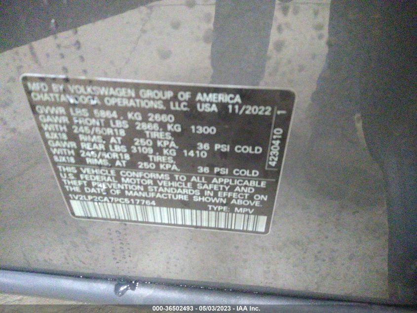 2023 VOLKSWAGEN ATLAS 2.0T SE - 1V2LP2CA7PC517764