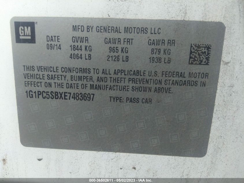 2014 CHEVROLET CRUZE 1LT - 1G1PC5SBXE7483697