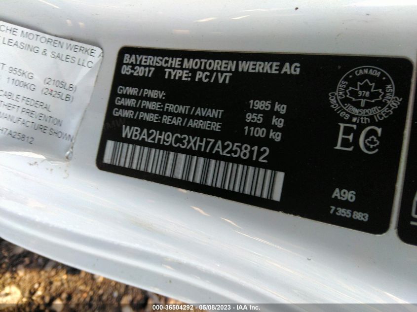 2017 BMW 2 SERIES 230I XDRIVE - WBA2H9C3XH7A25812