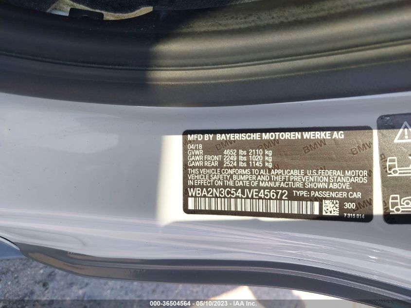 2018 BMW 2 SERIES M240I XDRIVE - WBA2N3C54JVE45672