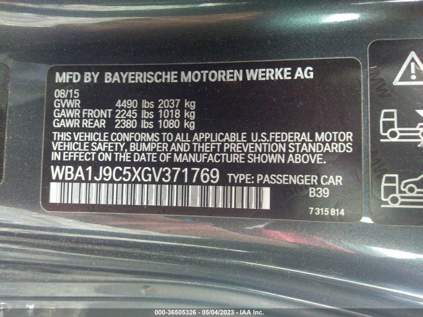 2016 BMW 2 SERIES M235I XDRIVE - WBA1J9C5XGV371769