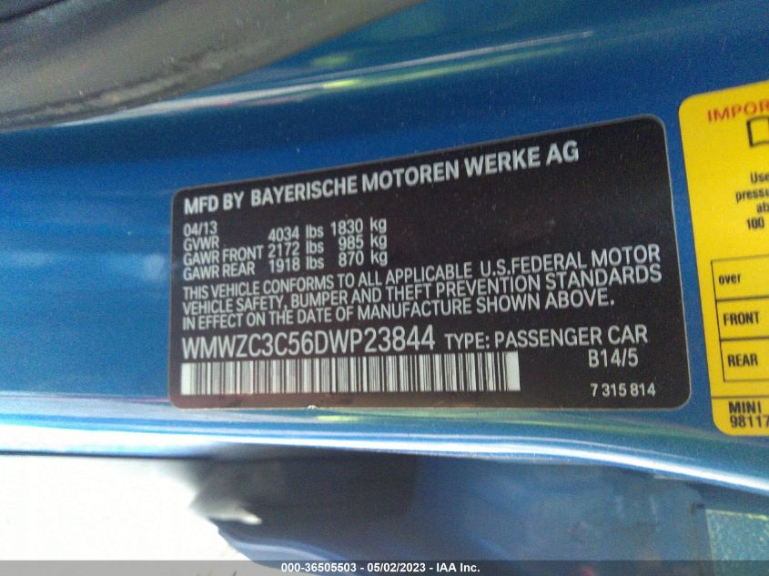 2013 MINI COOPER COUNTRYMAN S - WMWZC3C56DWP23844