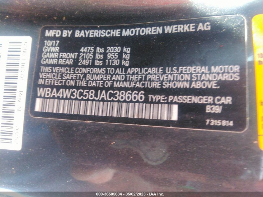 2018 BMW 4 SERIES 430I - WBA4W3C58JAC38666