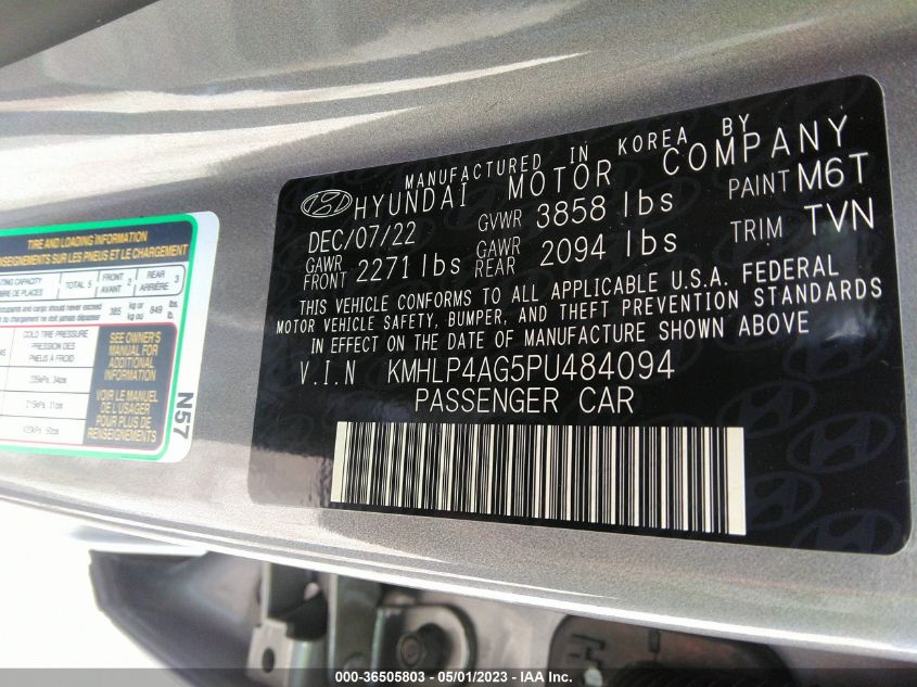 2023 HYUNDAI ELANTRA LIMITED - KMHLP4AG5PU484094