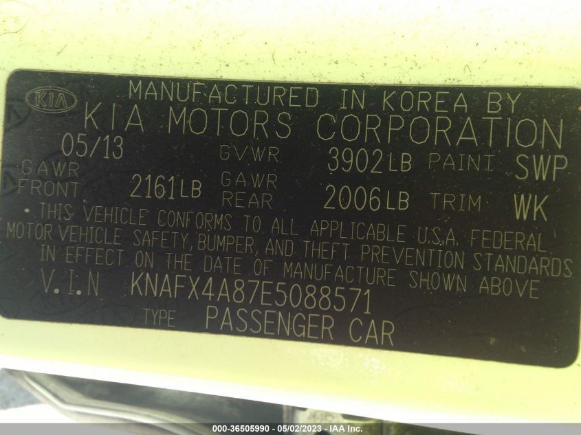 2014 KIA FORTE EX - KNAFX4A87E5088571