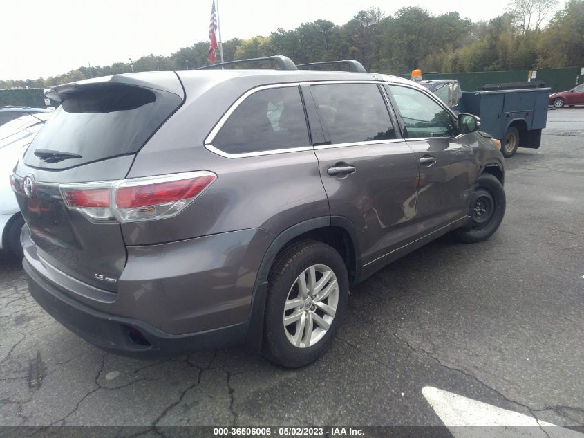 2015 TOYOTA HIGHLANDER LE - 5TDBKRFH7FS102440
