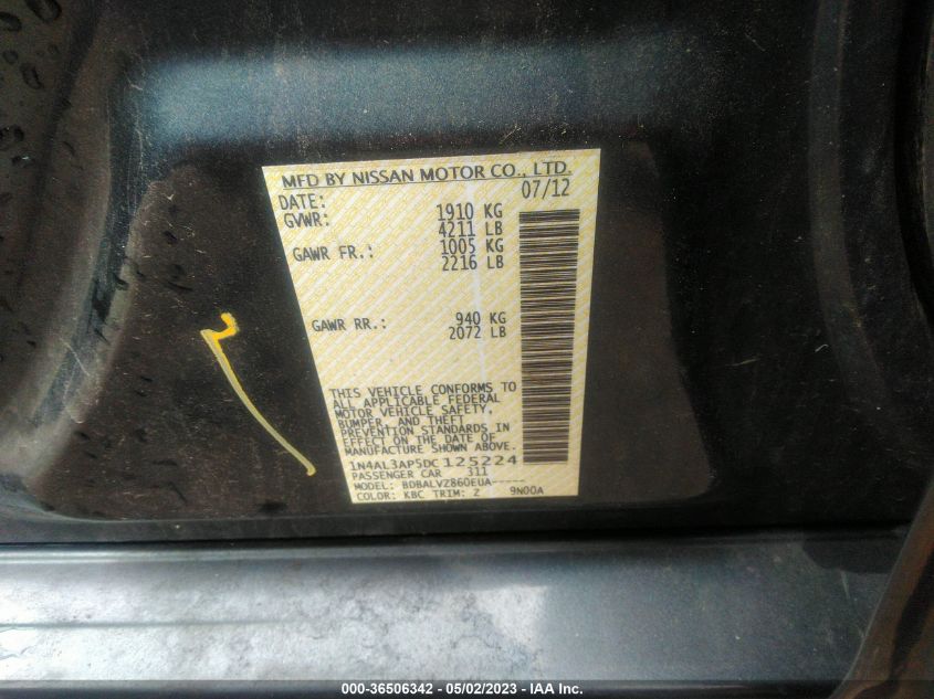 2013 NISSAN ALTIMA 2.5 SL - 1N4AL3AP5DC125224