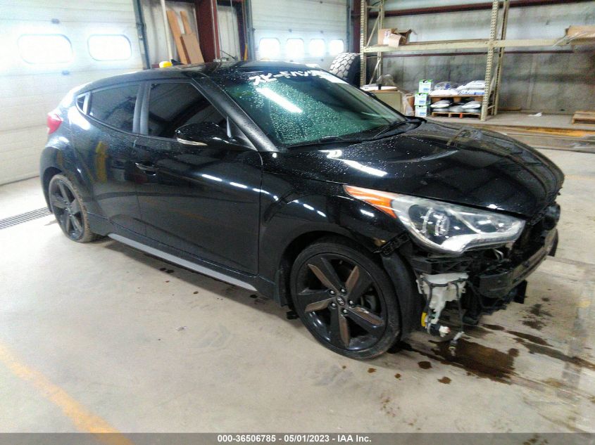 2013 HYUNDAI VELOSTER TURBO W/BLACK INT - KMHTC6AE2DU178553