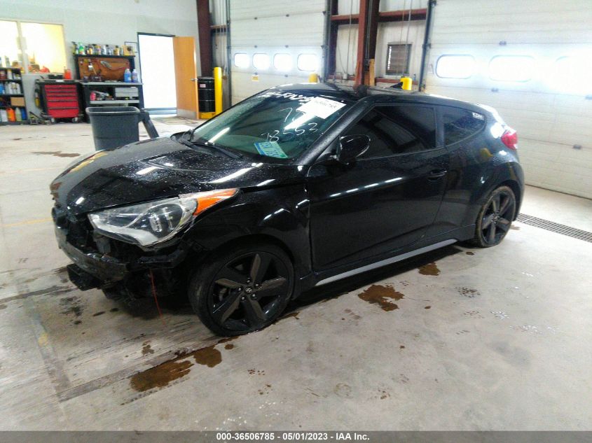 2013 HYUNDAI VELOSTER TURBO W/BLACK INT - KMHTC6AE2DU178553