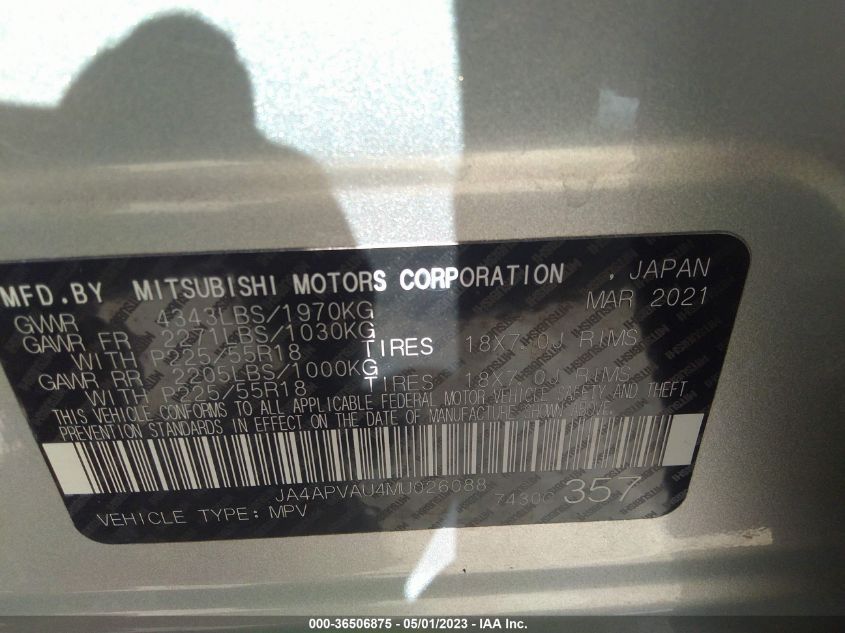 2021 MITSUBISHI OUTLANDER SPORT SE - JA4APVAU4MU026088