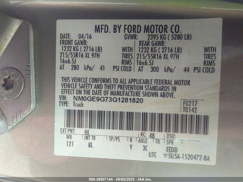 2016 FORD TRANSIT CONNECT WAGON TITANIUM NM0GE9G73G1281820