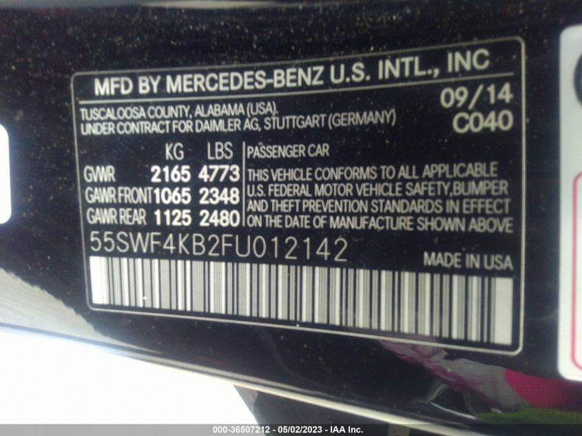 2015 MERCEDES-BENZ C-CLASS C 300 - 55SWF4KB2FU012142